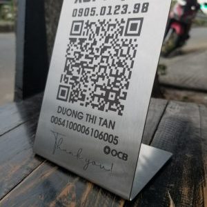 thẻ in mã QR code ngân hàng để quầy thanh toán